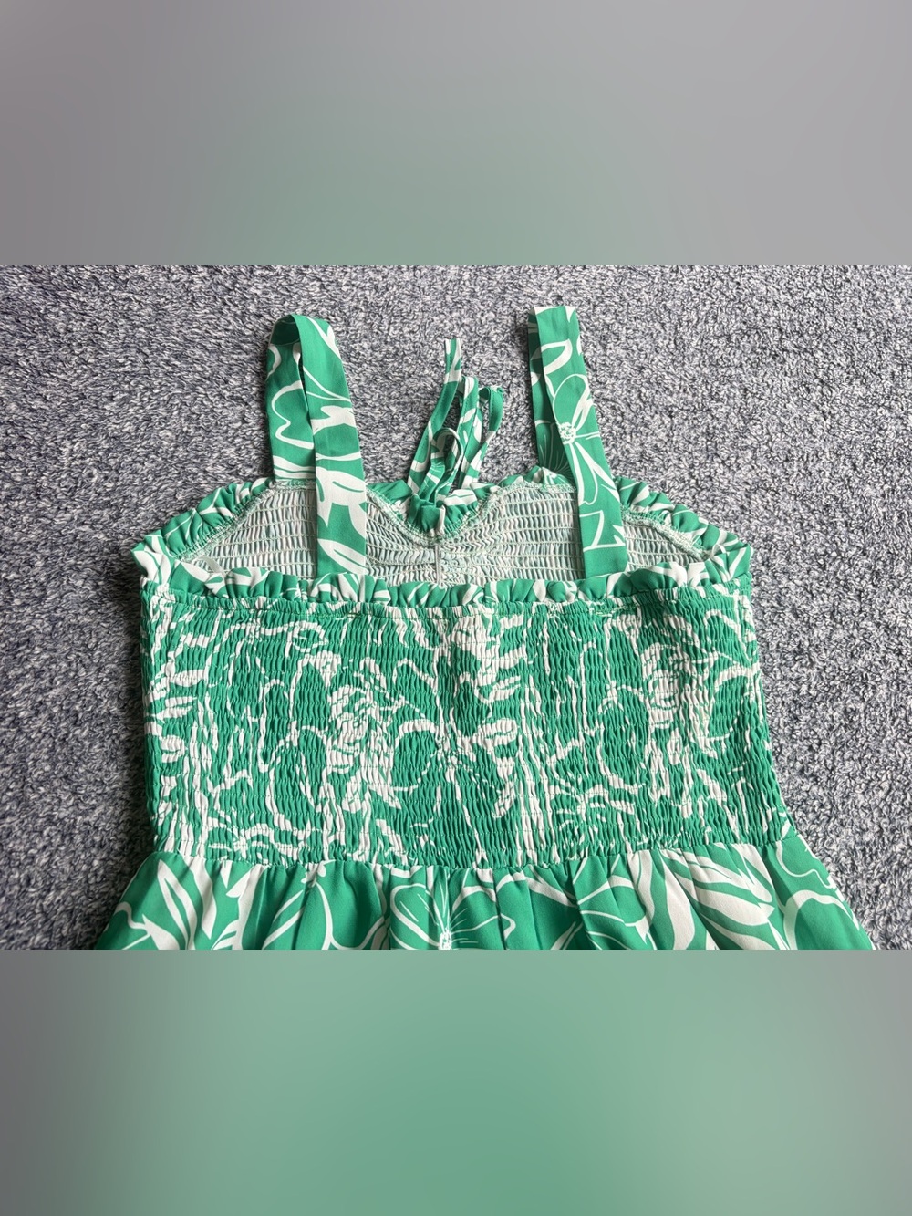 Grace Karin Green Floral High-Low Smocked Sundress - Picture 9 of 9